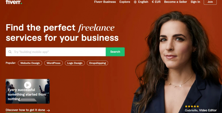 Fiverr homepage