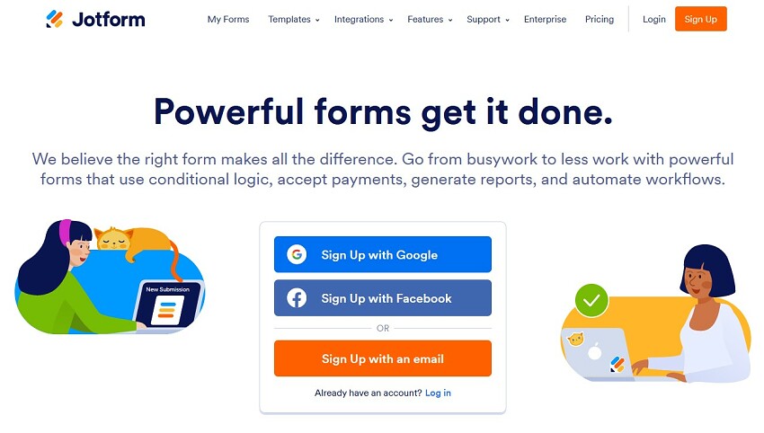 JotForm Homepage