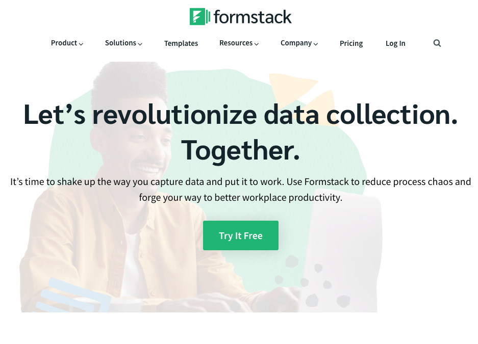 Formstack screenshot - Homepage