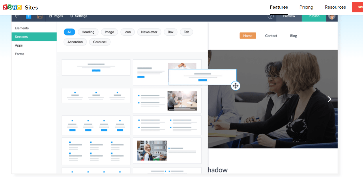 Zoho Sites-Features