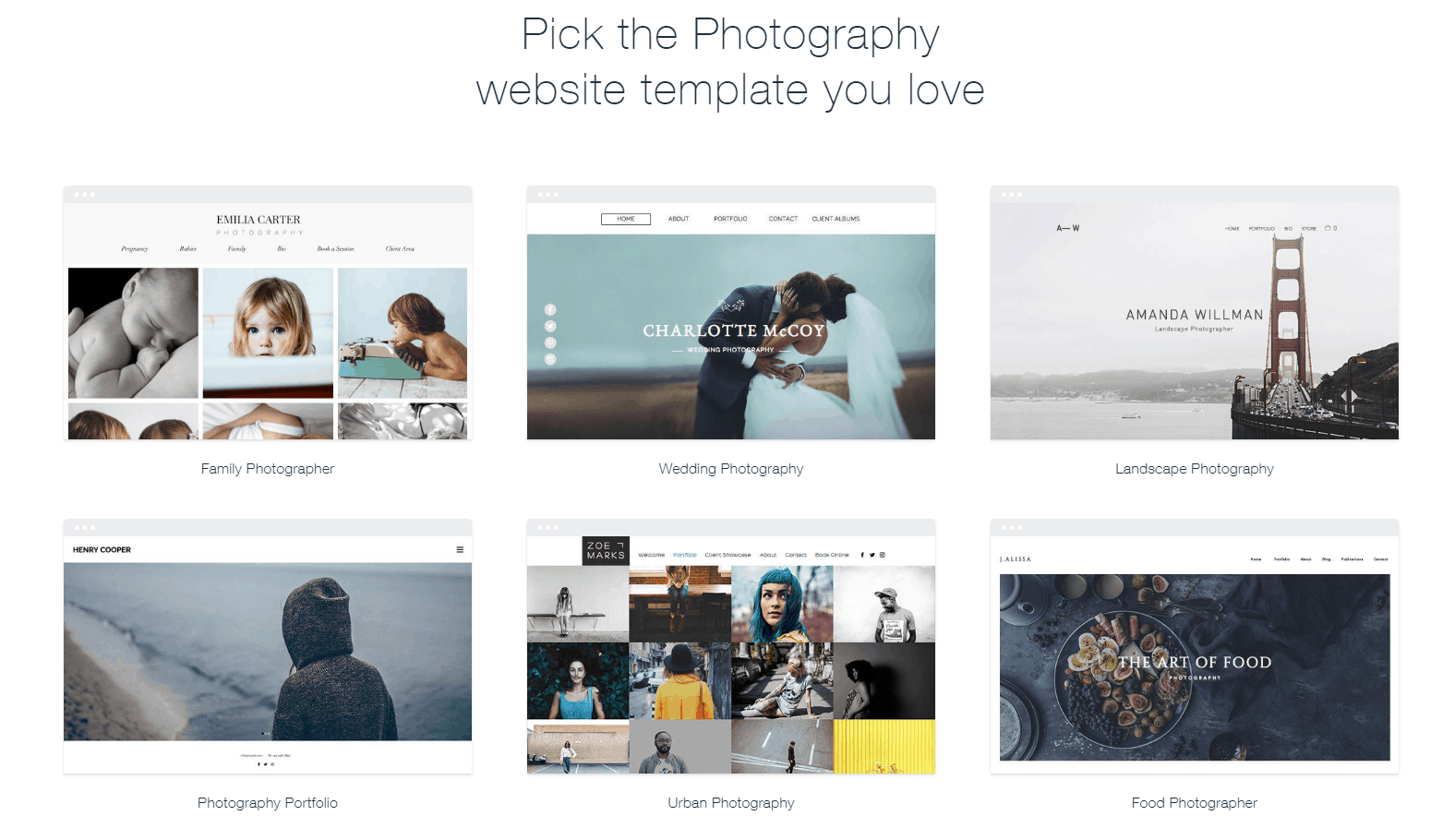 Wix photography templates