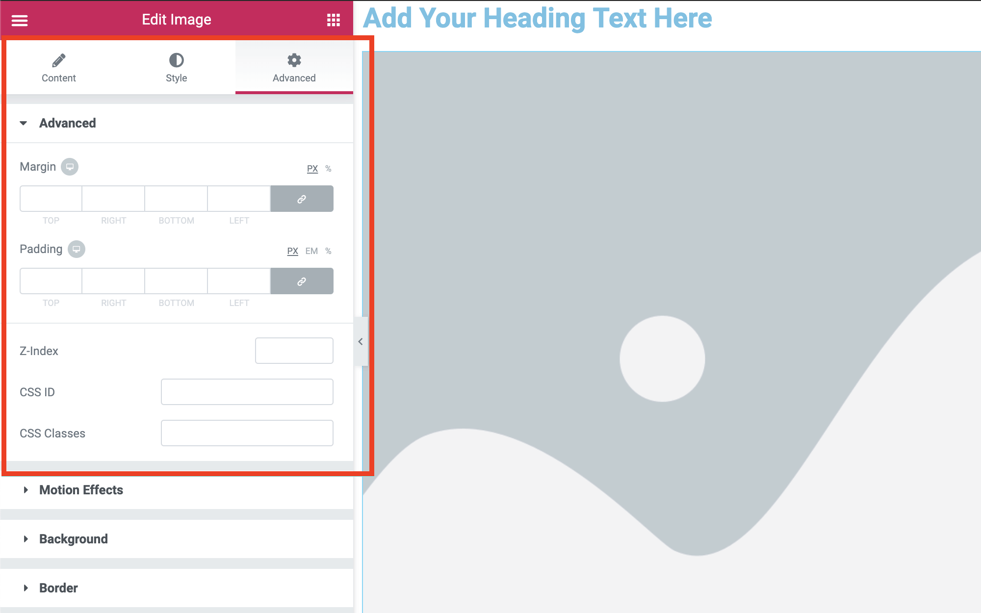 Editing margins and padding with Elementor