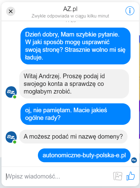 wiadomość az.pl