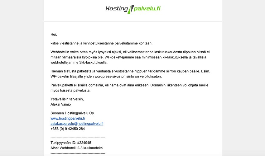 Suomen Hostingpalvelu customer care optimage2