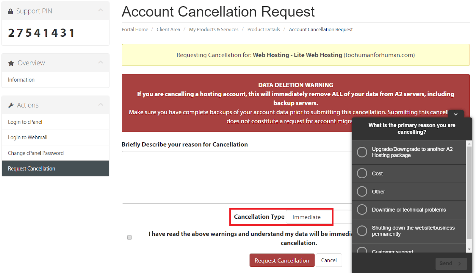 How to Cancel Your A2 Hosting Account and Get a Refund-image4