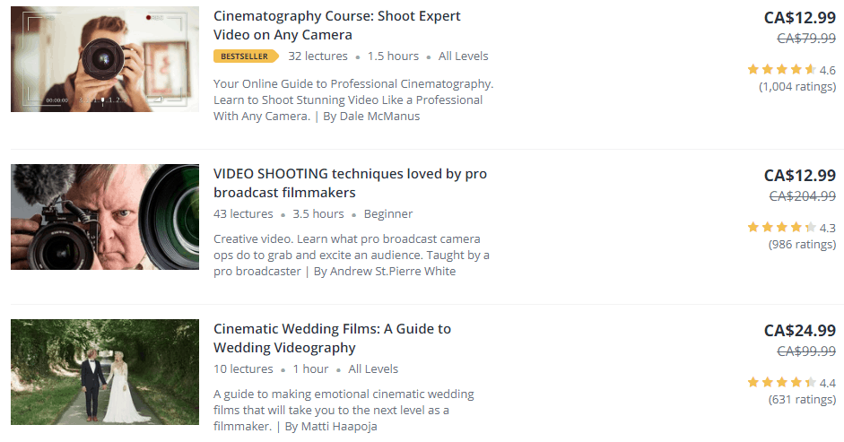 udemy course variety