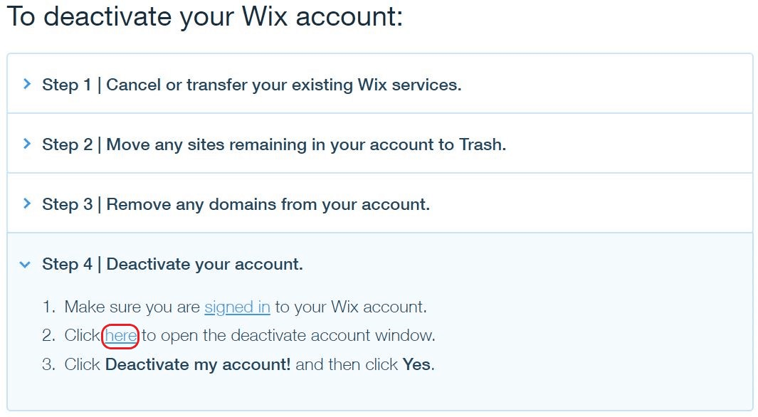 How to Delete a Wix Account & Site - image7