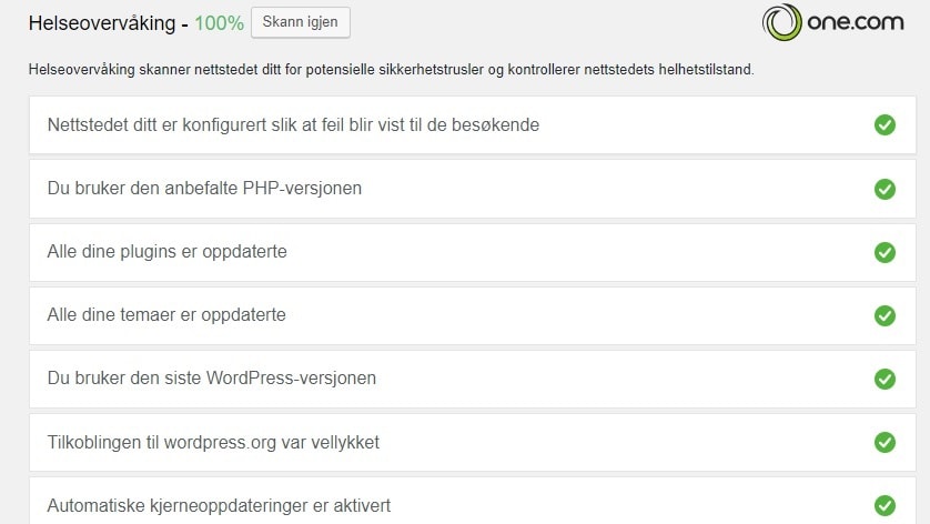 One.com Helseovervåkning