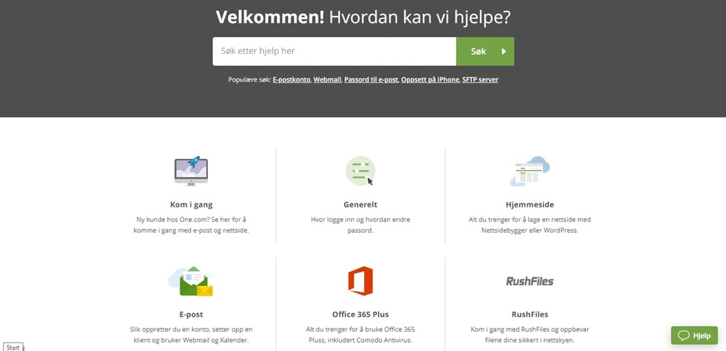 One.com hjelpesenter