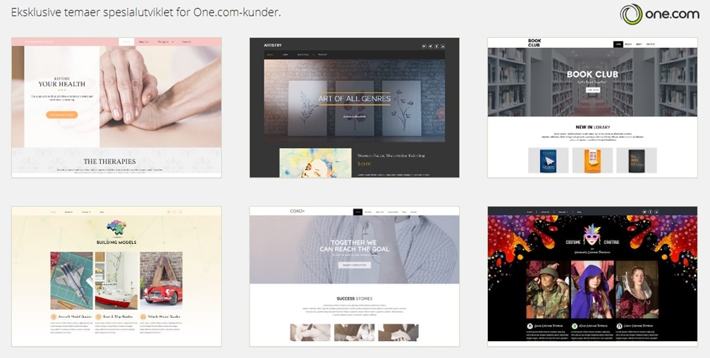 One.com tilbyr unike WordPress temaer