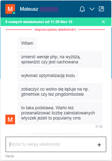 wiadomość LH.pl