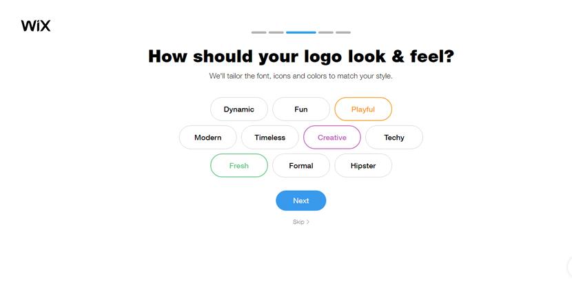 Wix Logo Maker screenshot - Logo look and feel