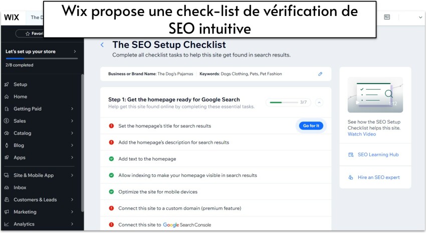 Wix SEO setup checklist