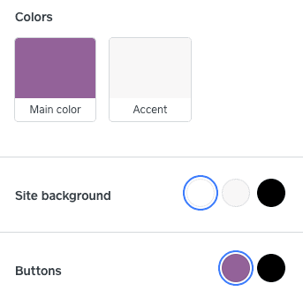 Color customization options - Weebly e-commerce editor