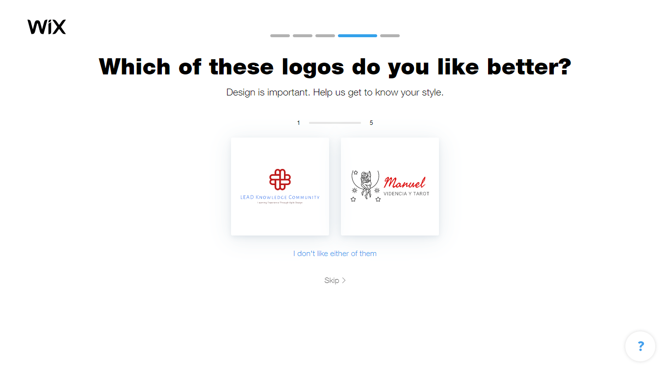 Wix Logo Maker screenshot - logo comparison