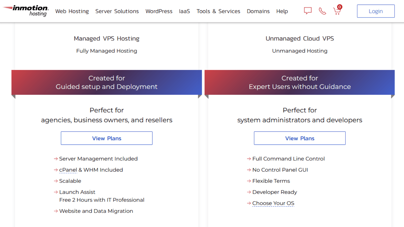 InMotion Hosting - managed and self-managed VPS