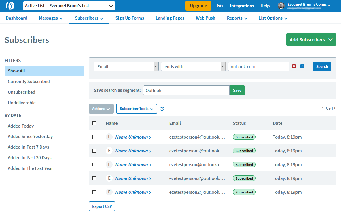 AWeber's advanced search and segmentation