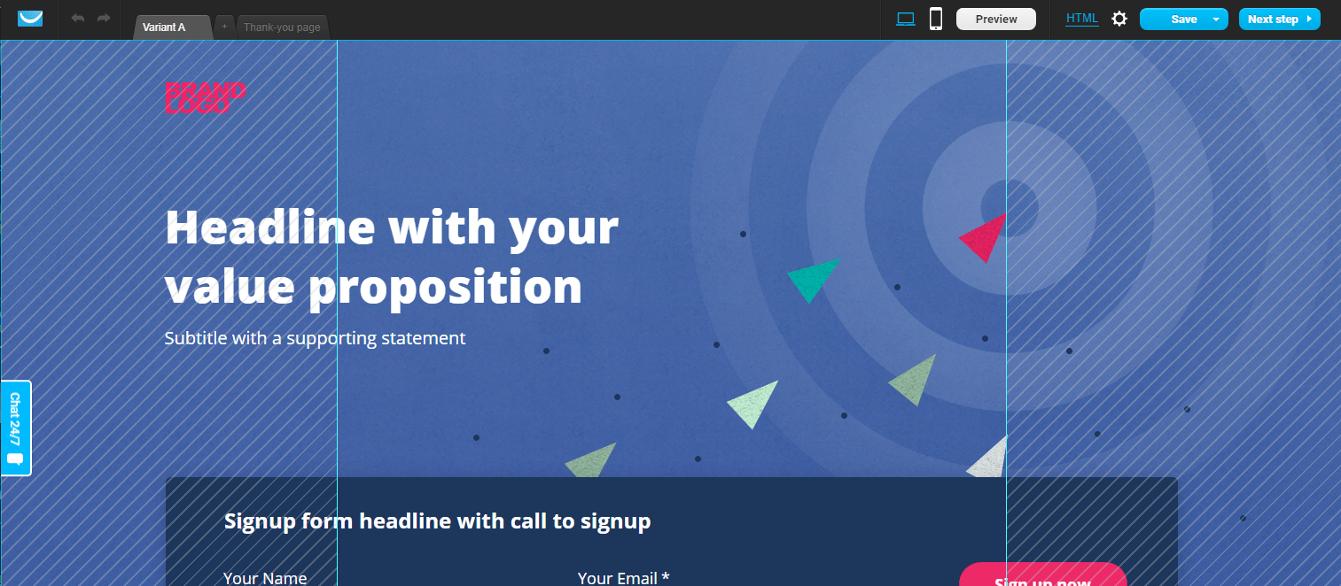 GetResponse landing page example