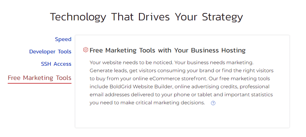 InMotion Hosting marketing tools