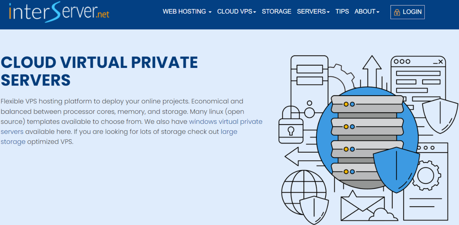 InterServer VPS hosting landing page