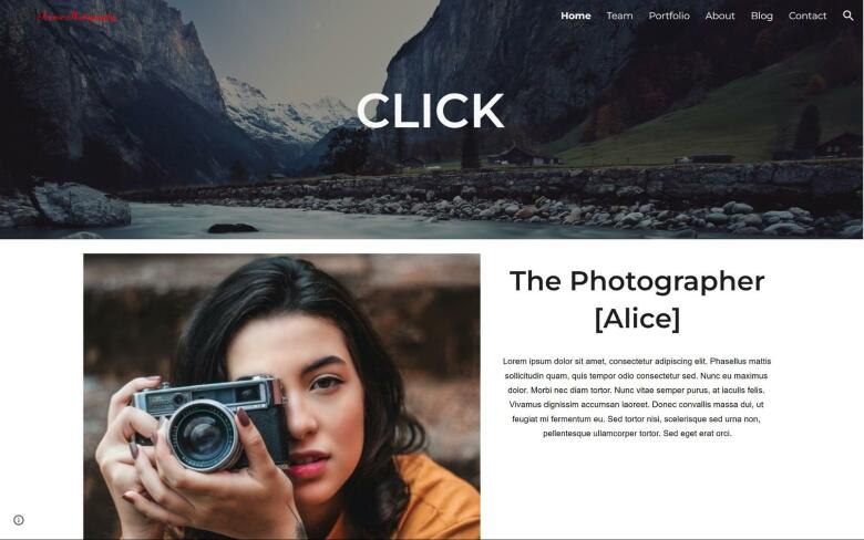 Steegle free Photography template