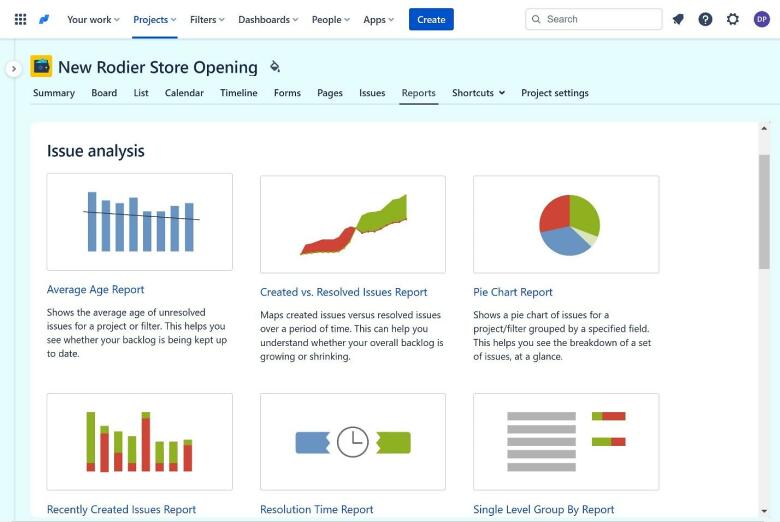 Jira reporting options