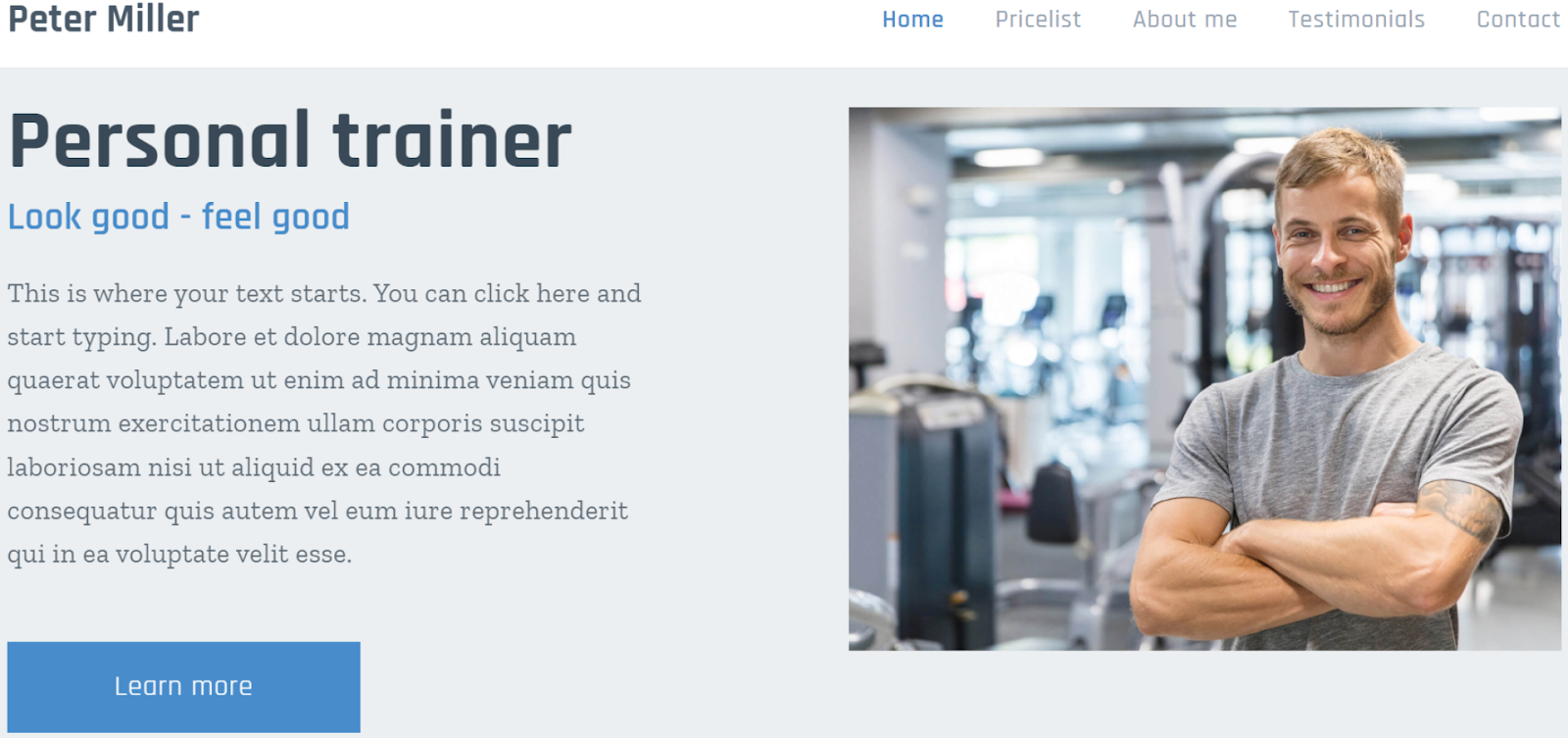 Webnode Personal Trainer Site