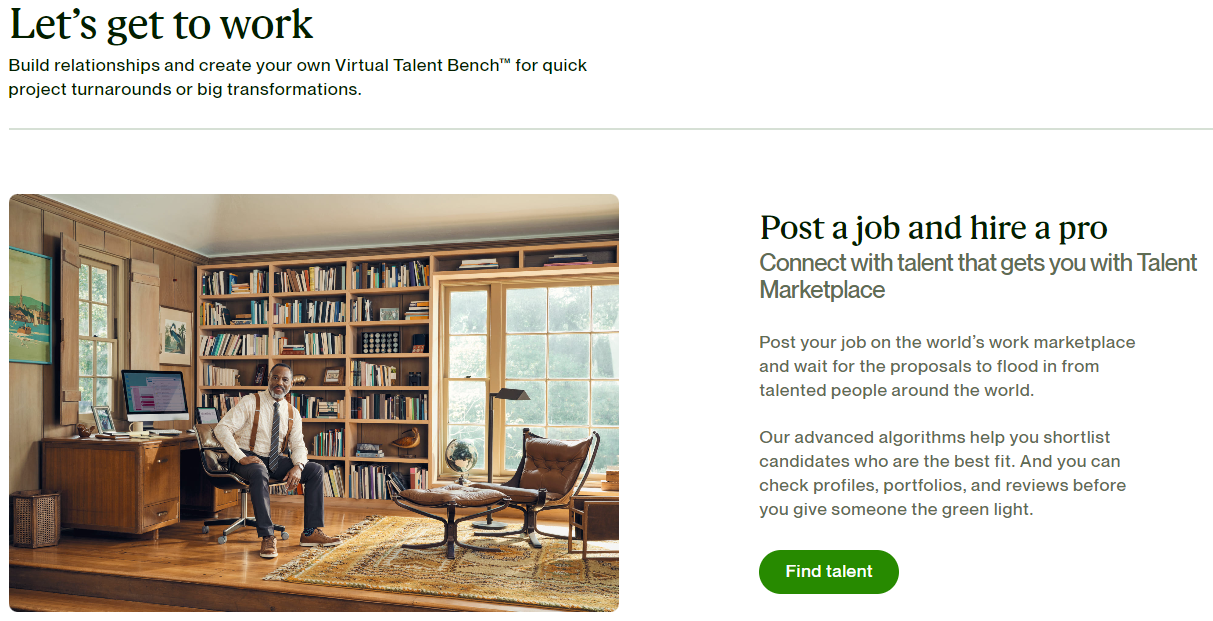 Upwork homepage