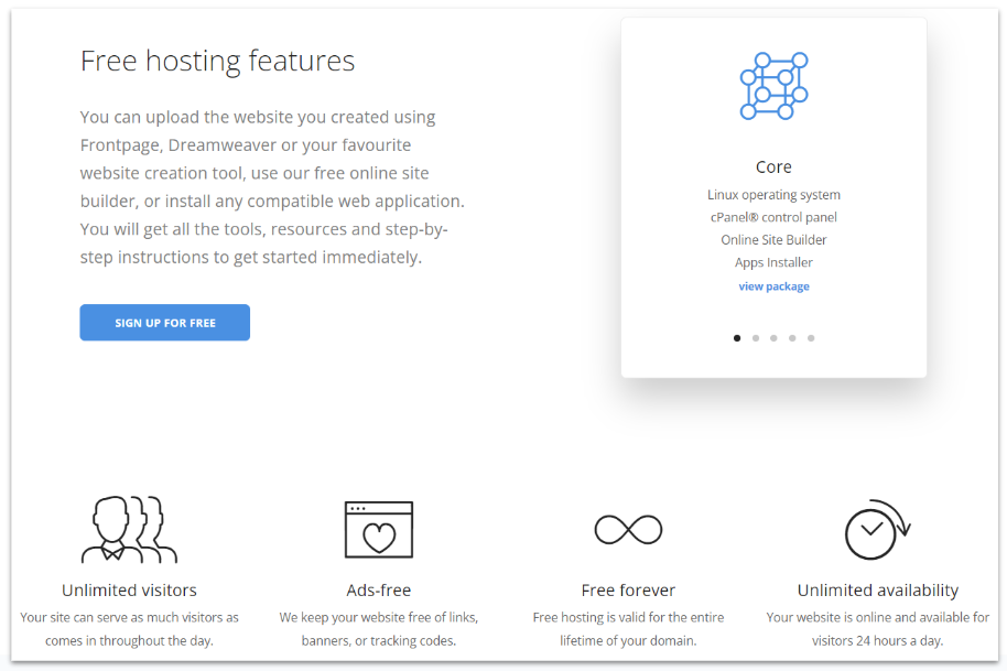 Free Hosting features