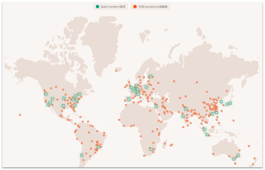 Kinsta data center locations.