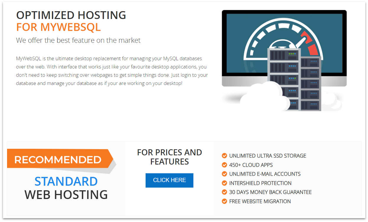 InterServer MySQL hosting features