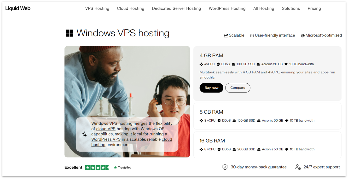 Liquid Web Windows VPS features