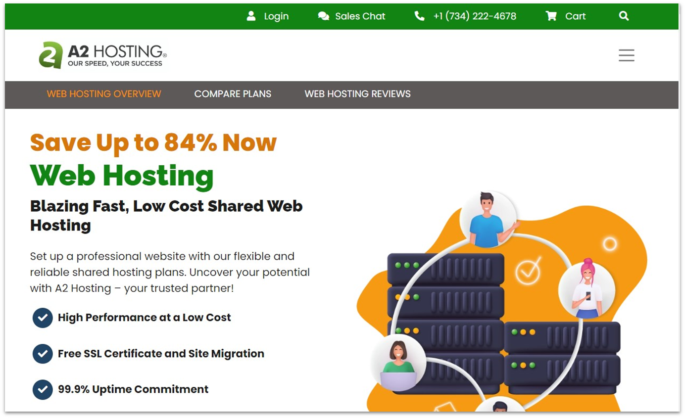 A2 Hosting web hosting features