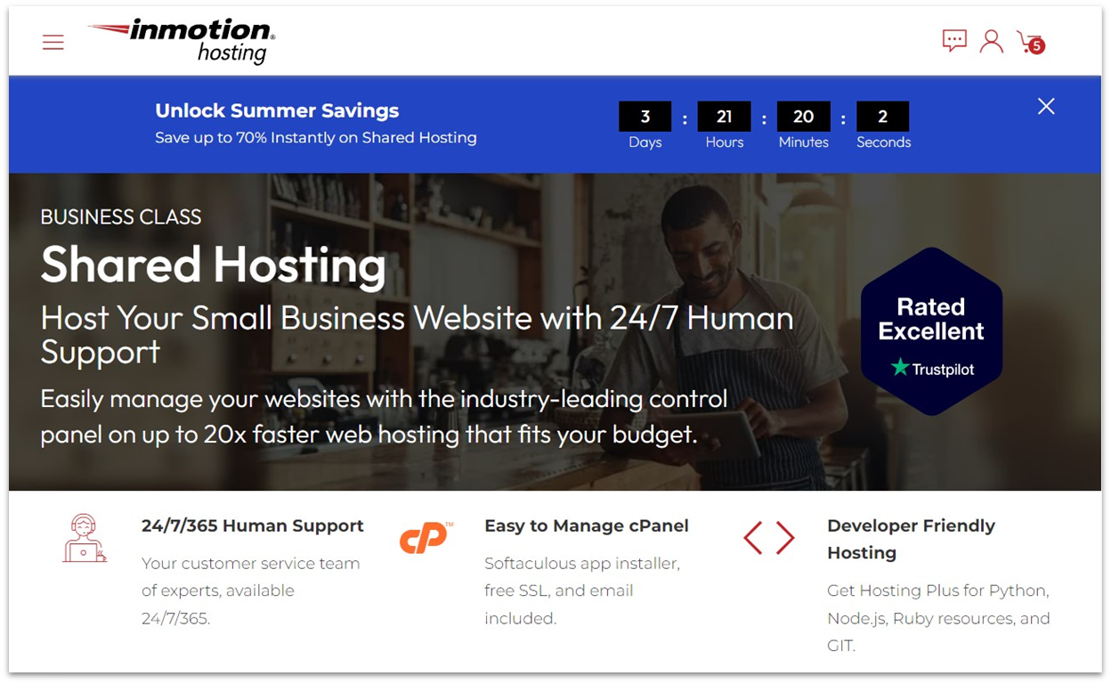 InMotion Hosting home page