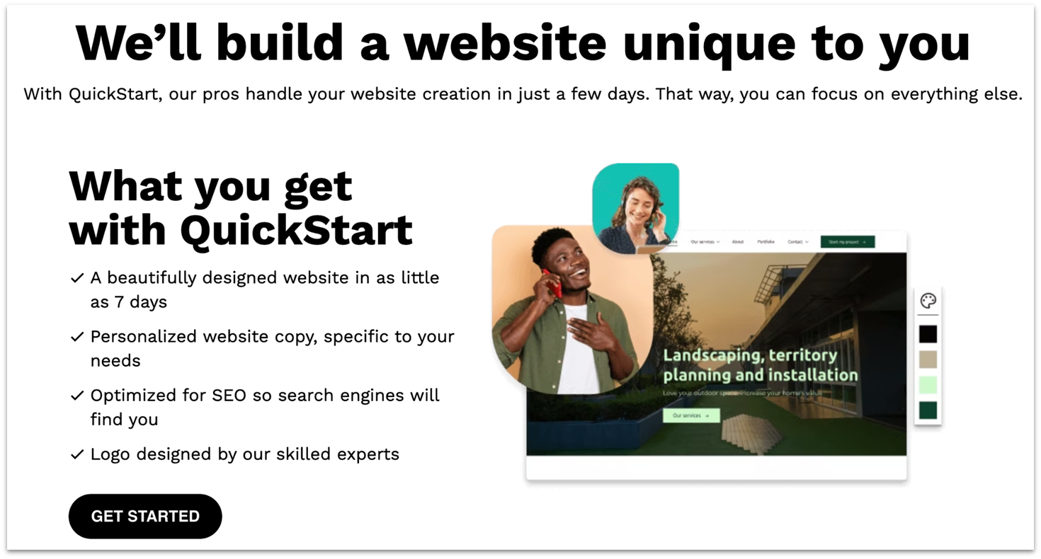 Web.com's QuickStart service