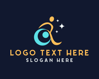 Human Wheelchair Handicap logo design