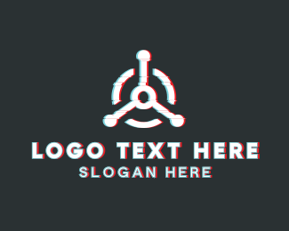 Rotary Lever Glitch logo design