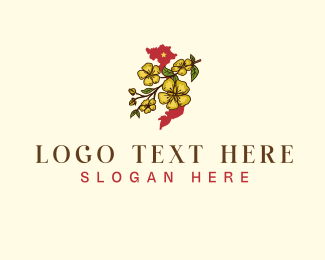 Vietnam Yellow Mai Flower logo design