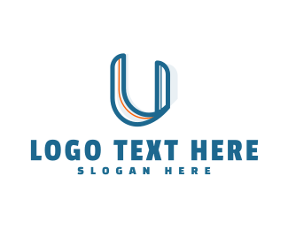 Modern Business Letter U logo design