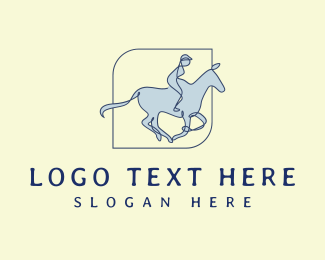 Monoline Horseback Rider logo design