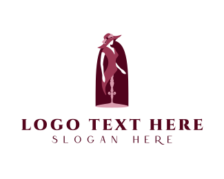 Maroon Lady Mannequin logo design