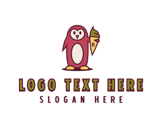 Gelato Penguin Creamery logo design