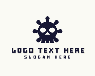 Deadly Virus Skull logo design