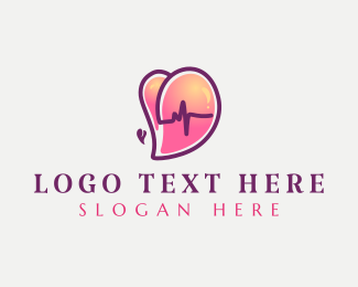 Love Heart Pulse logo design