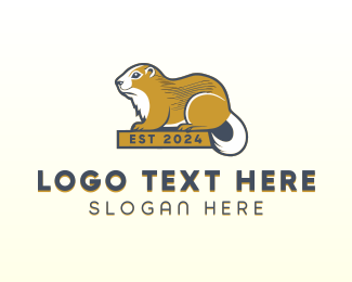 Beaver Rodent Pet logo design