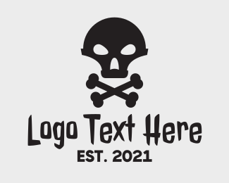 Alien Skull & Crossbones logo design