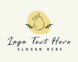 Organic Pear Fruit logo design