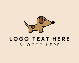 Dachshund Pup Dog  logo design