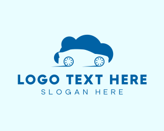 Blue Car Cloud logo design