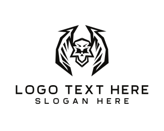 Death Skull Wings logo design